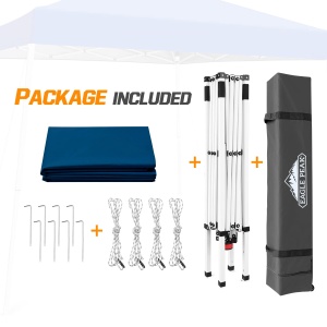 EAGLE PEAK 3x3m Cort pentru evenimente cu picioare inclinate Foisor in aer liber, Foisor pliabil impermeabil cu protectie UV 50+ pentru petrecere in gradina in camping, albastru inchis - Img 8