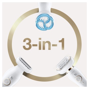 Epilator Braun Silk-epil 9 Flex 9010 AlbAuriu Cap flexibil Perie exfolianta - Img 7