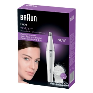 Epilator facial Braun FaceSpa 810, impermeabil, albsilver, cu perie de curatare
