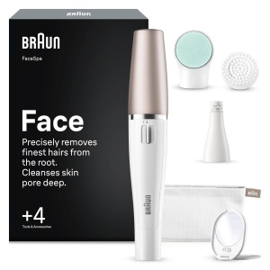 Epilator facial Braun FaceSpa SE851V, 2-in-1, Waterproof, AlbBronz