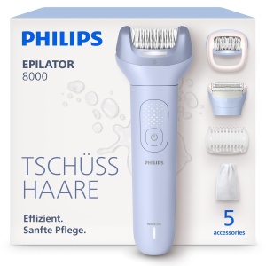 Epilator Philips Series 8000 BRE70900 ProGuide 60 min autonomie utilizare uscata si umeda