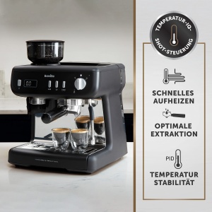 Espressor Breville Barista Max VCF152X Rasnita Integrata Functie de Spumare Lapte Timer de Precizie 15 Bari Negru - Img 5