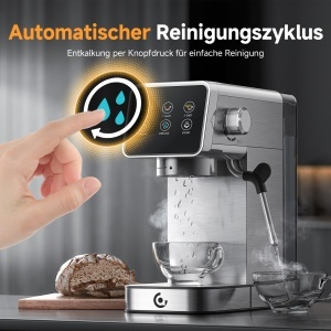 Espressor cafea AMZCHEF cu 20 Bar, 1350W, cu touchscreen LED si spumator de lapte - Img 4