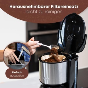 Espressor cafea Bomann KA 6066 CB, capacitate 1.2L, 800W, inox - Img 4