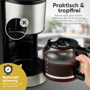 Espressor cafea Bomann KA 6071 CB, 12-14 cesti, 800W, inox - Img 4