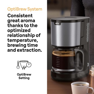 Espressor cafea Braun PurShine KF 1500 BK, 10 cesti, 1000W, negru - Img 2