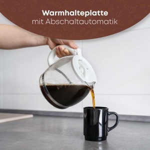 Espressor cafea Clatronic KA 3473, 12-14 cesti, 900W, alb - Img 5