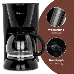 Espressor cafea Clatronic KA 3473, 12-14 cesti, 900W, negru - Img 3
