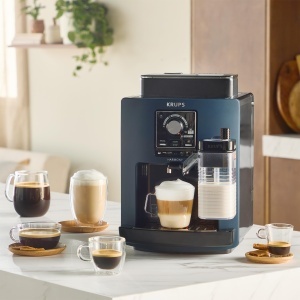 Espressor cafea Krups Harmony Milk EA5094E0, 5 specialitati, compact, albastru - Img 7