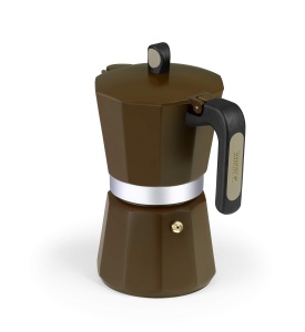 Espressor cafea Monix New Cream, 9 cesti, aluminiu, culoare maro - Img 2