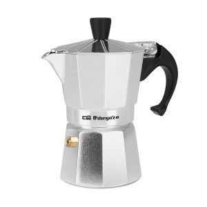 Espressor cafea Orbegozo KF 200, capacitate 2 cesti, aluminiu, maner ergonomic
