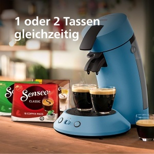 Espressor cafea Philips Senseo Original Plus, 28 plastic reciclat, culoare albastru Pavone - Img 2