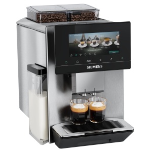 Espressor cafea Siemens EQ900, 2 recipiente pentru boabe, display tactil 6.8, argintiu