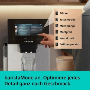 Espressor cafea Siemens EQ900 iAroma, personalizare, display tactil 6.8, argintiu - Img 3