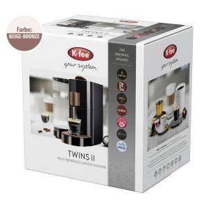 Espressor capsule K-Fee Twins II, rezervor 2.3L, 19 bari, Beige-Bronze - Img 6