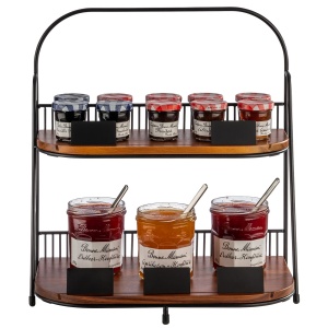 Etagere cu 2 niveluri APS, 35.5 x 21 cm, metal negru, 40 cm inaltime - Img 9