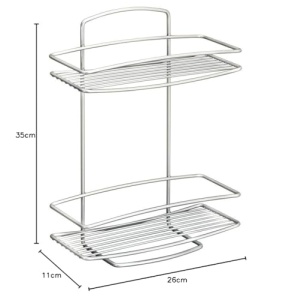 Etajera Metaltex Onda 460002 din metal 2 niveluri 26x11x35cm - Img 3