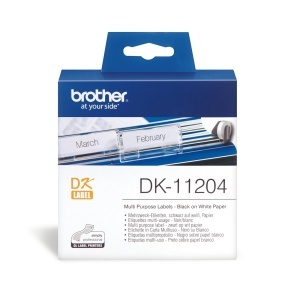 Etichete Brother DK-11204, 54 x 17 mm, 400 bucati, alb cu negru