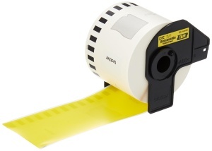 Etichete Brother DK-44605, 62 mm, negru pe galben, 30,48 m - Img 4