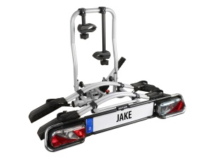 EUFAB 11510 Suport pentru biciclete JAKE, potrivit pentru biciclete electrice, partial preasamblat, extensibil, protectie antifurt, pentru 2 biciclete, pentru cuplare remorca - Img 1