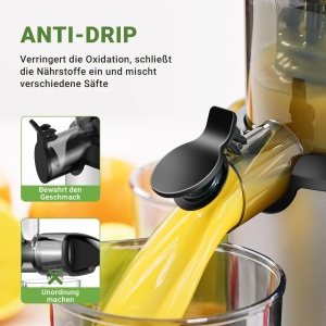 Extractor de suc AMZCHEF, 80mm, motor silentios, design retro, argintiu - Img 3