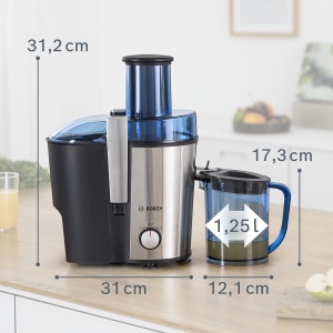 Extractor de sucuri Bosch VitaJuice 3 MES3500, 700W, 1,25l, albastrusilver - Img 2