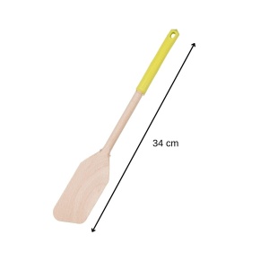 Fackelmann 0905150 Spatula din lemn cu varf inclinat si maner din silicon 34 cm - Img 4