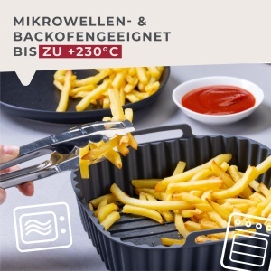 Fackelmann Forma din Silicon pentru Friteuza cu Aer Cald 19 cm Gri Rezistenta la Temperaturi Inalte - Img 5