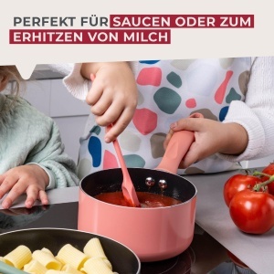 Fackelmann Mini Topf O14 cm aluminiu reciclat ceramica roz - Img 4