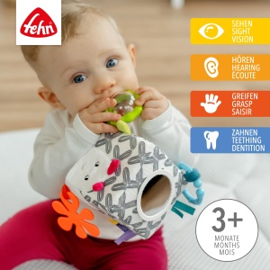 Fehn Activity-Wurfel Raupe Cub de Activitate pentru Bebelusi cu Elemente Sensoriale 10x10 cm - Img 2