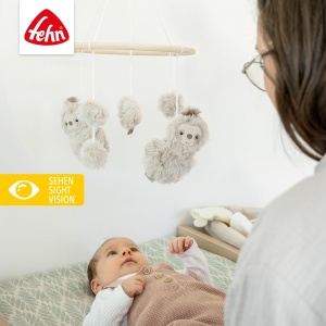 Fehn Holz-Mobile Faultier Mobilier din Lemn cu Figurine din Material Textil pentru Bebelusi 0-5 Luni - Img 2