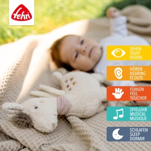 Fehn Spieluhr Lama Maya 058062 Jucarie muzicala pentru bebelusi lavabila 24 cm - Img 2