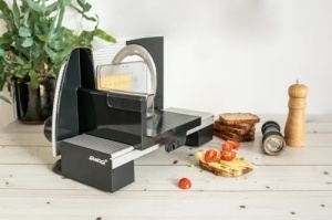 Feliator multifunctional Steba AS 200 fabricat in UE cutit din otel inoxidabil Solingen grosime de taiere reglabila pana la 15 mm carucior cu rulare l - Img 2