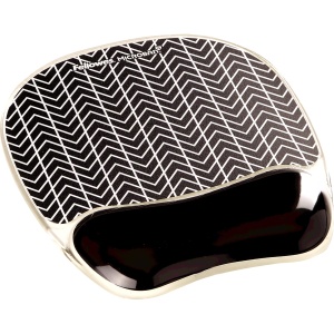 Fellowes Mouse Pad cu cristale pentru incheietura mainii, cu umplutura de gel, ergonomic, lavabil, model in zig-zag