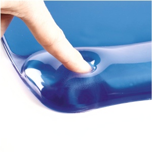 Fellowes Mouse Pad cu suport pentru incheietura mainii Cristale - cu umplutura cu gel moale - ergonomic - lavabil - pentru birou si birou de acasa, scoala si jocuri - culoare: albastru - Img 6