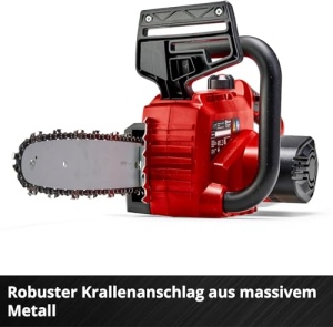 Ferastrau cu lant cu acumulator Einhell GE-LC 18/25 Li-Solo Power X-Change, functioneaza cu baterii (litiu-ion, 18V, bara/lant de calitate OREGON, protectie impotriva reculului, stift de prindere a lantului, fara baterie si incarcator) - Img 10