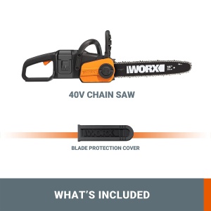 Ferastrau cu lant fara fir WORX WG384E.9 40V Max - Ferastrau cu lant profesional cu motor fara perii - Ingrijirea copacilor fara cablu - Compatibil PowerShare - fara baterie si incarcator - Img 6