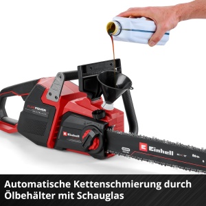 Ferastrau cu lant profesional cu acumulator Einhell GP-LC 36/40 Li BL-Solo (36 V, lungime de taiere 38 cm, fara perii, viteza lant 19 m/s, Autom. lubrifierea lantului, fara baterie) - Img 8