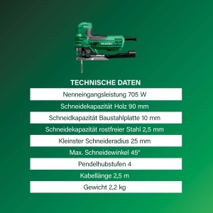 Feronerie electrica HiKOKI CJ90VAST2, 705W, 90 mm, in cutie - Img 3
