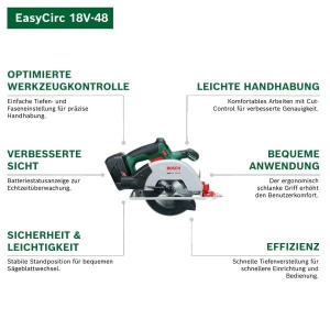 Feronier cu acumulator Bosch EasyCirc 18V-48, taiere lemn 48 mm, design compact - Img 6