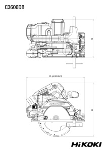 Feronier cu acumulator HiKOKI C3606DB, 36V, motor fara perii, disc 165mm - Img 2