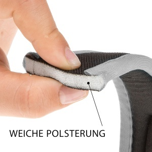 Ferplast ERGOCOMFORT Lesa scurta din nailon pentru caini maner ergonomic captuseala moale lungime 55 cm x 25 cm argintiu - Img 5