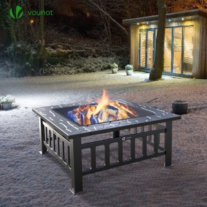 Feuerschale VOUNOT cu protectie impotriva scanteilor, 81x81x45cm - Img 2