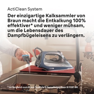 Fier de calcat Braun TexStyle 9 SI9682 DB, 3200W, 330ml, Albastru - Img 7