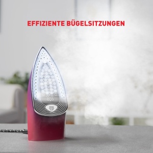 Fier de calcat cu abur Tefal FV2846 Express, 2400 W, control debit de abur 40 g/min, jet de abur 180 g/min, functie anti-picurare impotriva petelor de pe rufe, rezervor de apa de 270 ml, negru/rosu vin - Img 6