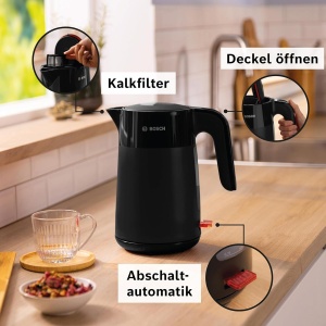 Fierbator de apa Bosch MyMoment TWK2M163, 1.7 L, 2400 W, Negru mat - Img 4