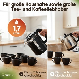 Fierbator de apa Clatronic WK 3837 1,7 L 2200 W Negru - Img 2