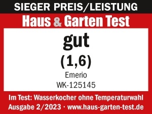Fierbator de apa Emerio WK-125145, 1.2L, 2200W, Borosilikat - Img 2