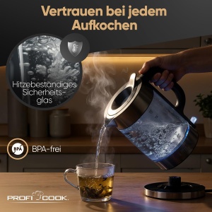 Fierbator de apa ProfiCook PC WKS 1322, 1,7L, 2200W, inox - Img 5