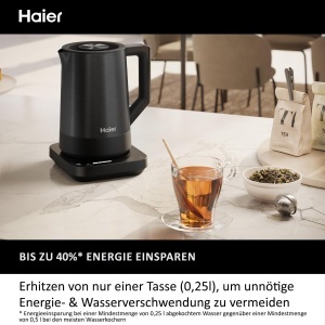 Fierbator electric Haier HKE5A, inox, 1.7L, 2200W, 7 temperaturi - Img 5